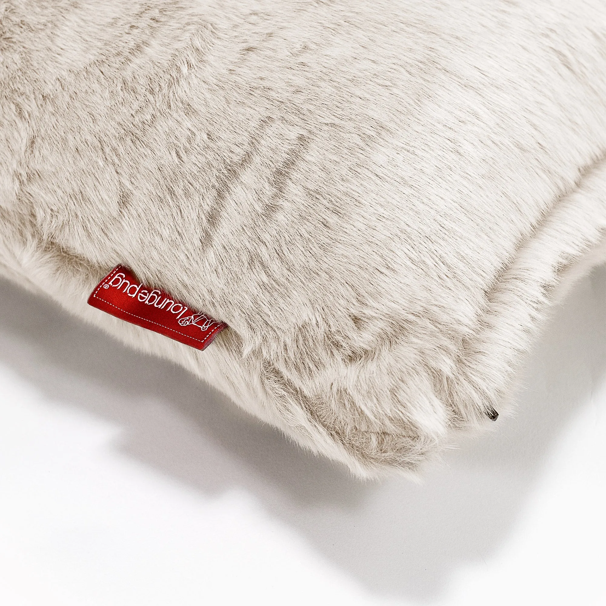 Decorative Bolster Cushion Cover 20 x 55cm - Fluffy Faux Fur Rabbit White