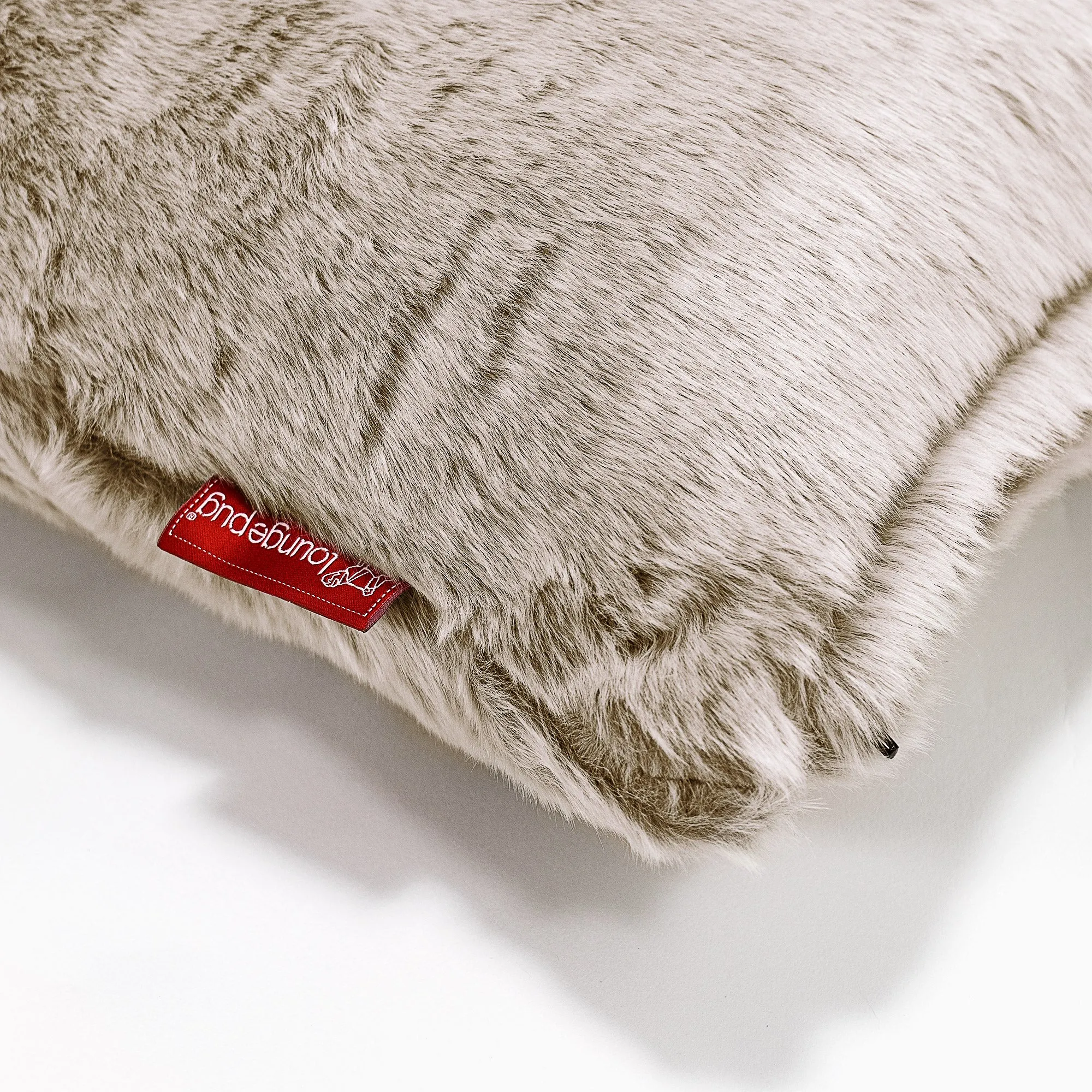 Decorative Rectangular Cushion Cover 35 x 50cm - Fluffy Faux Fur Rabbit Golden Brown