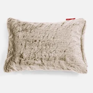 Decorative Rectangular Cushion Cover 35 x 50cm - Fluffy Faux Fur Rabbit Golden Brown