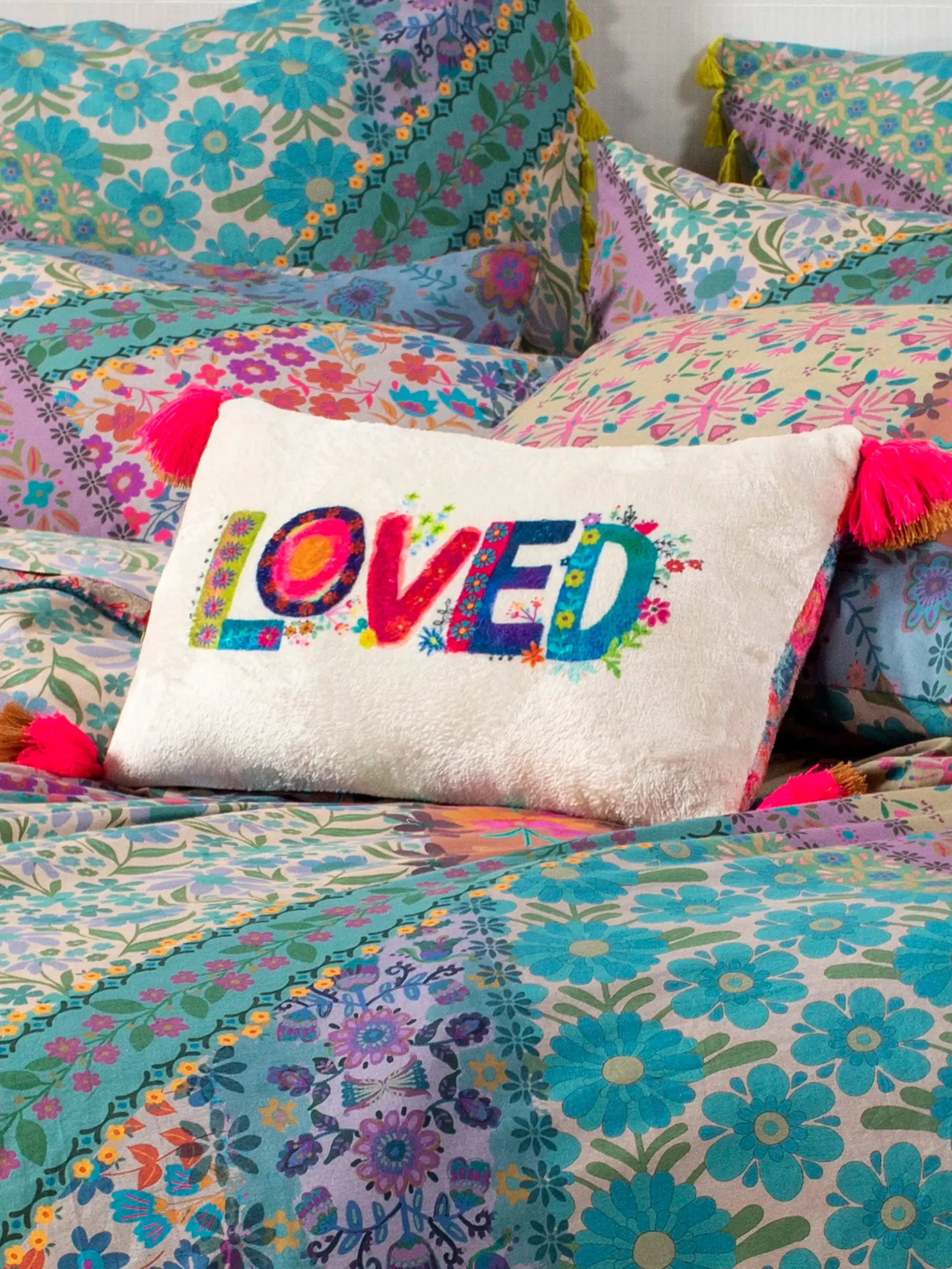 Double-Sided Cozy Throw Pillow - Loved