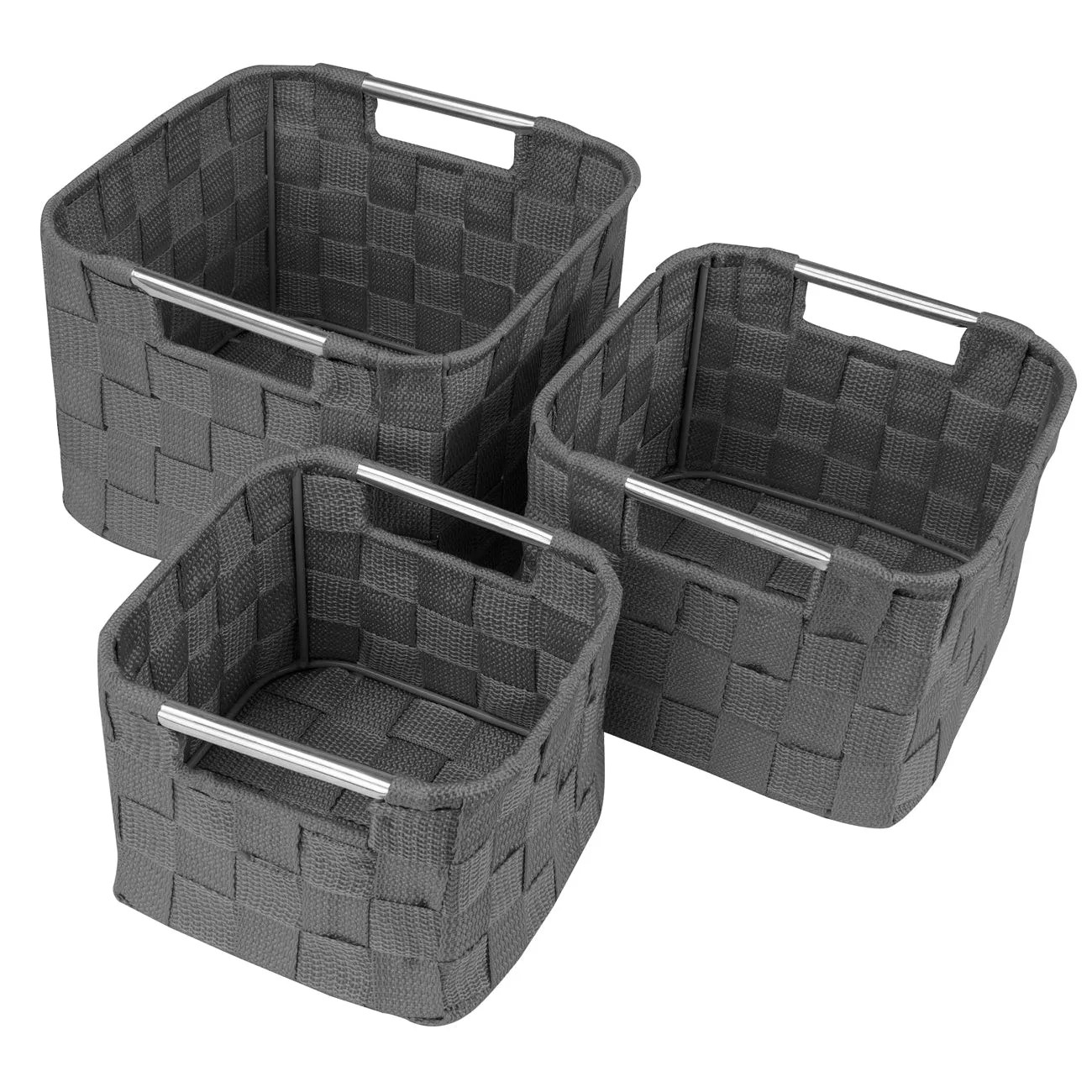 Double Woven Basket Bin Set (3 Pc)