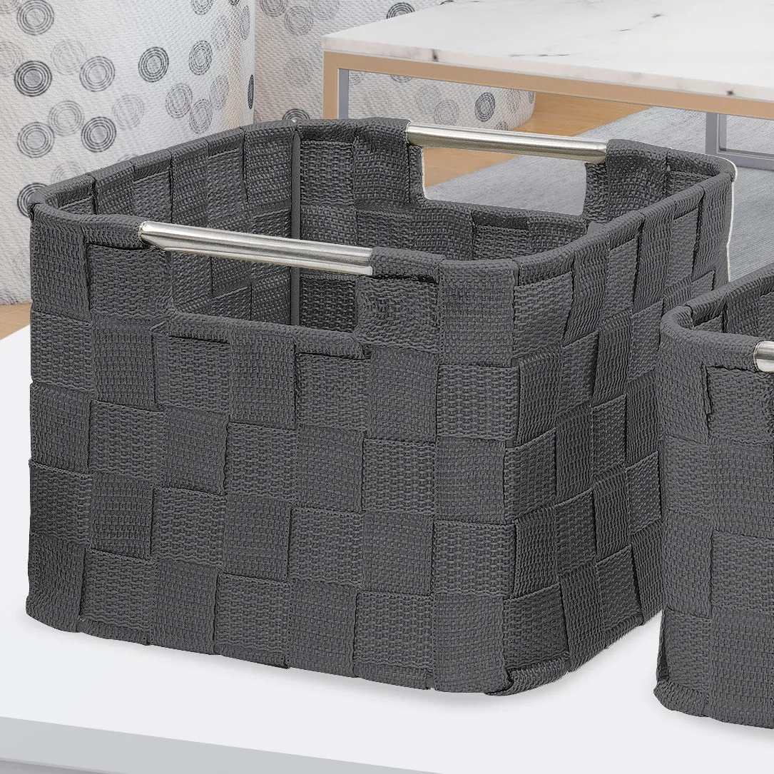 Double Woven Basket Bin Set (3 Pc)