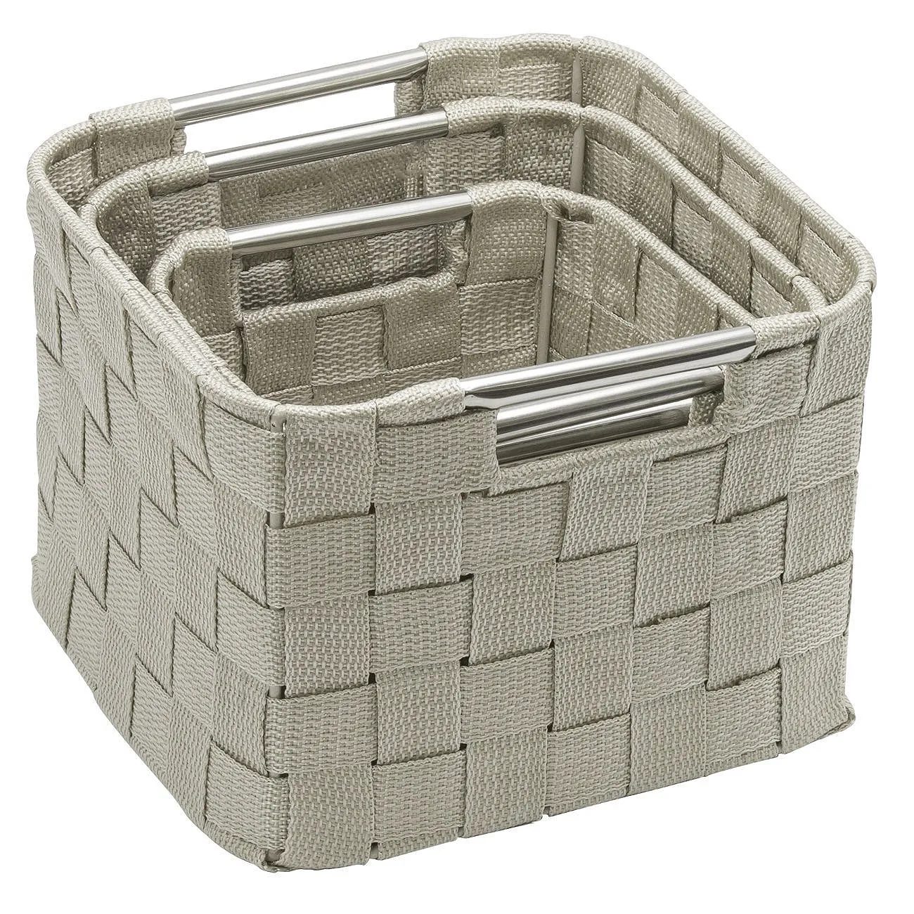 Double Woven Basket Bin Set (3 Pc)