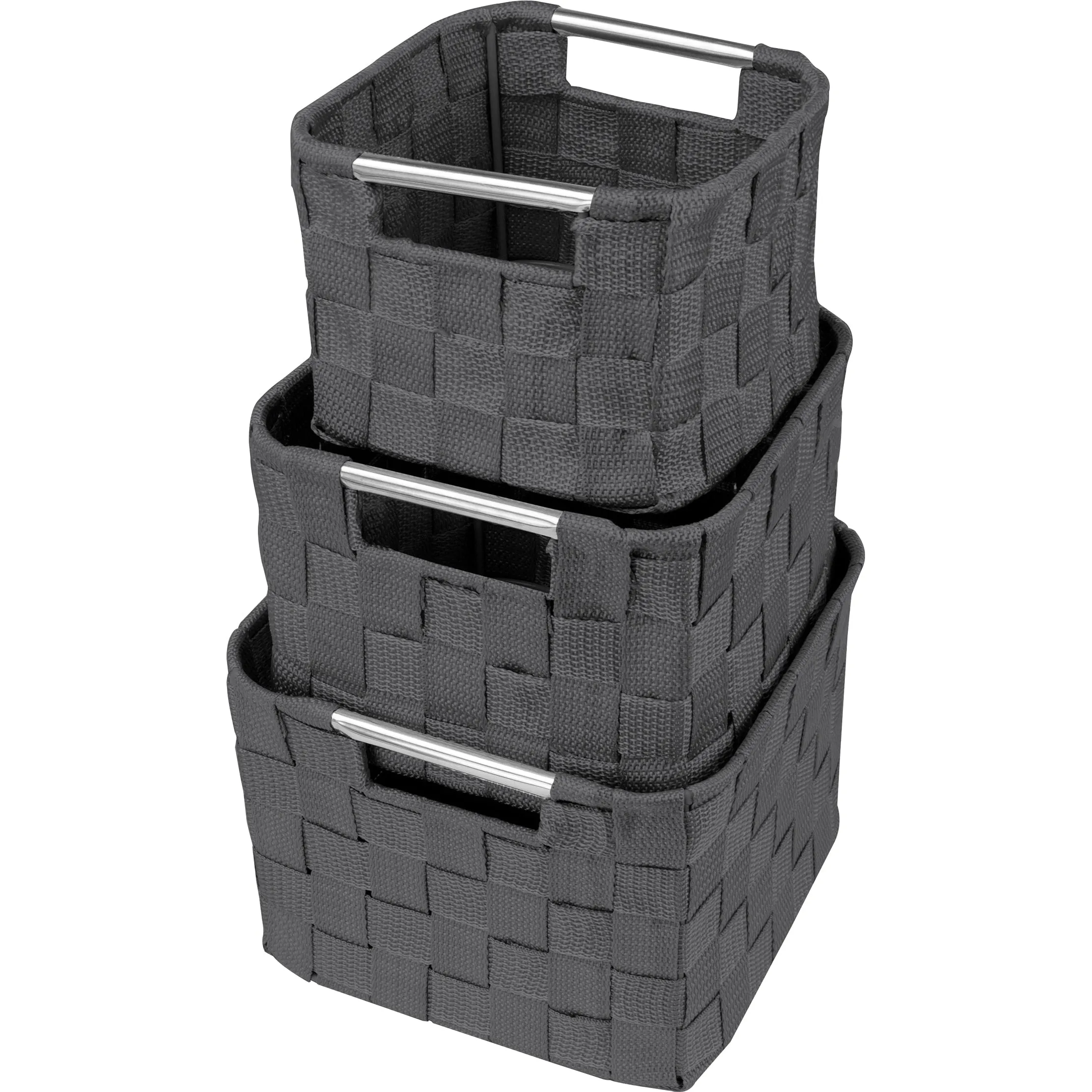 Double Woven Basket Bin Set (3 Pc)