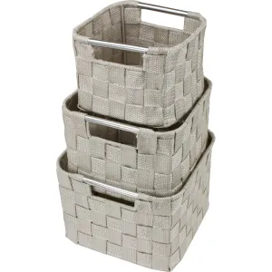 Double Woven Basket Bin Set (3 Pc)