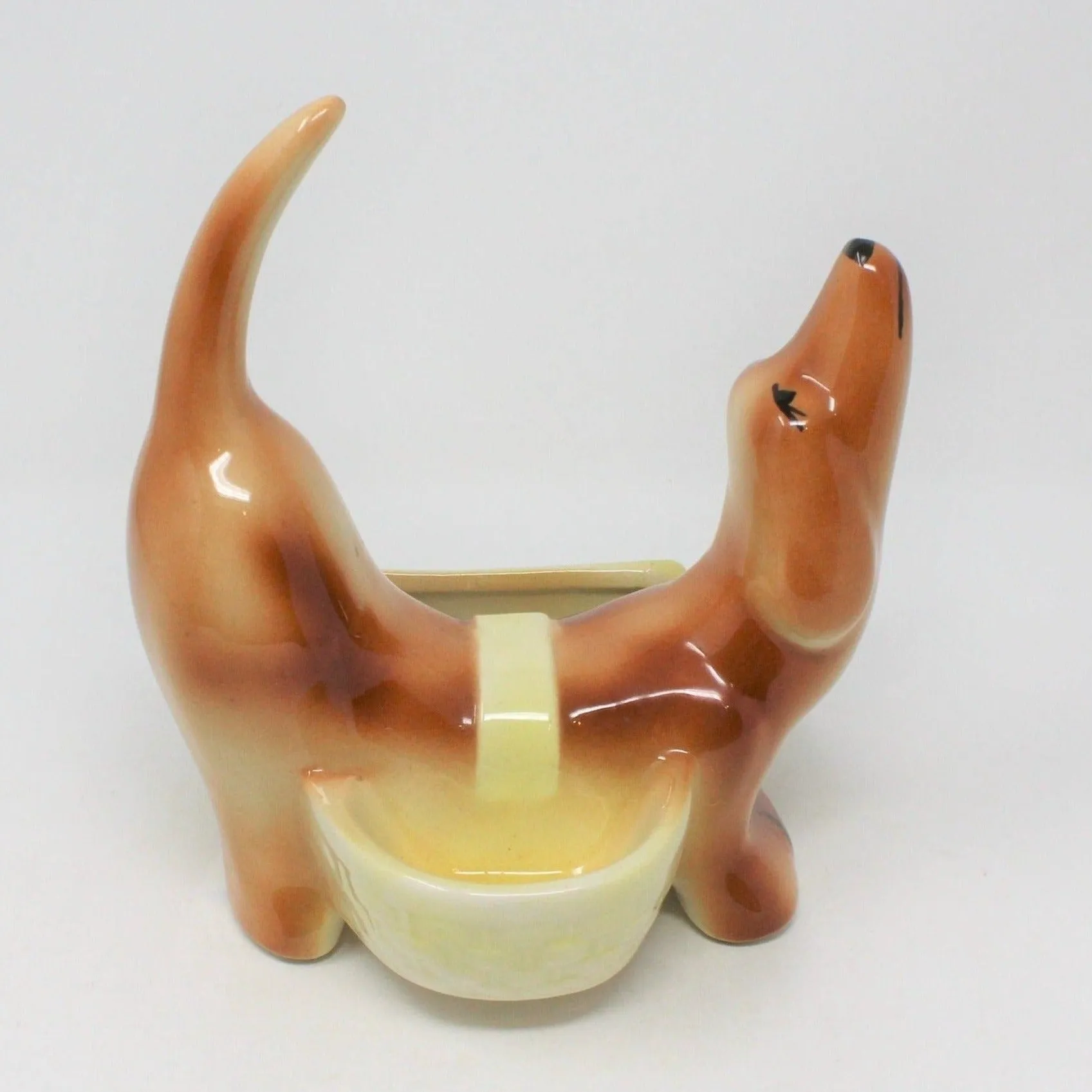 Dresser Valet Caddy, Dachshund Dog Wallet / Cell Phone Holder, Vintage