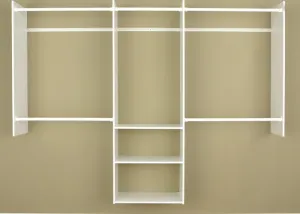 Easy Track RB1460 Deluxe Starter Closet, 48 to 96 in W, 84 in H, 3-Shelf :EA: QUANTITY: 1