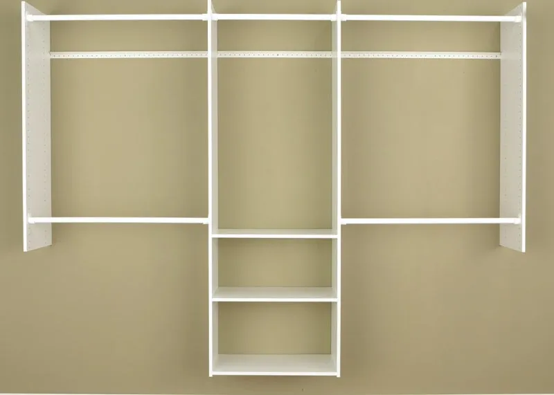Easy Track RB1460 Deluxe Starter Closet, 48 to 96 in W, 84 in H, 3-Shelf :EA: QUANTITY: 1