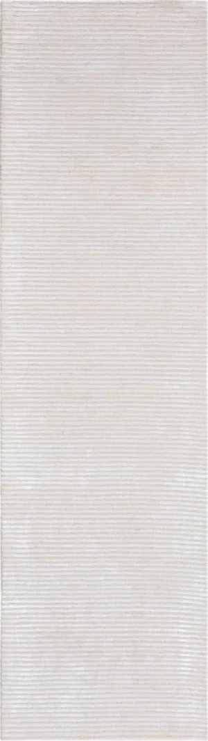 Edgy Collection Hand-Tufted Beige Silk & Wool Runner Rug- 2' 6" X 10' 0"
