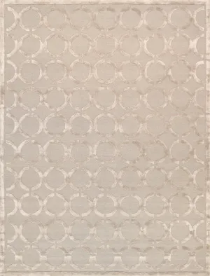 Edgy Collection Hand-Tufted Silk & Wool Beige Area Rug- 9' 9" X 13' 9"