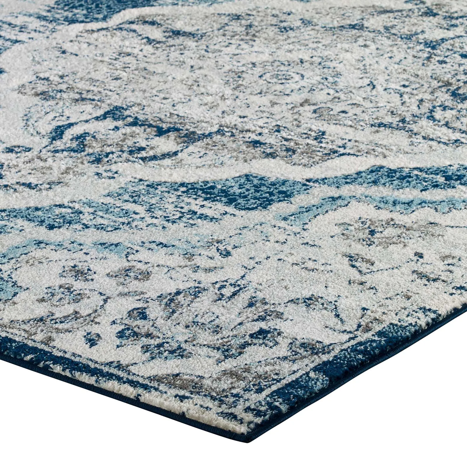 Entourage Malia Distressed Vintage Floral Persian Medallion Area Rug