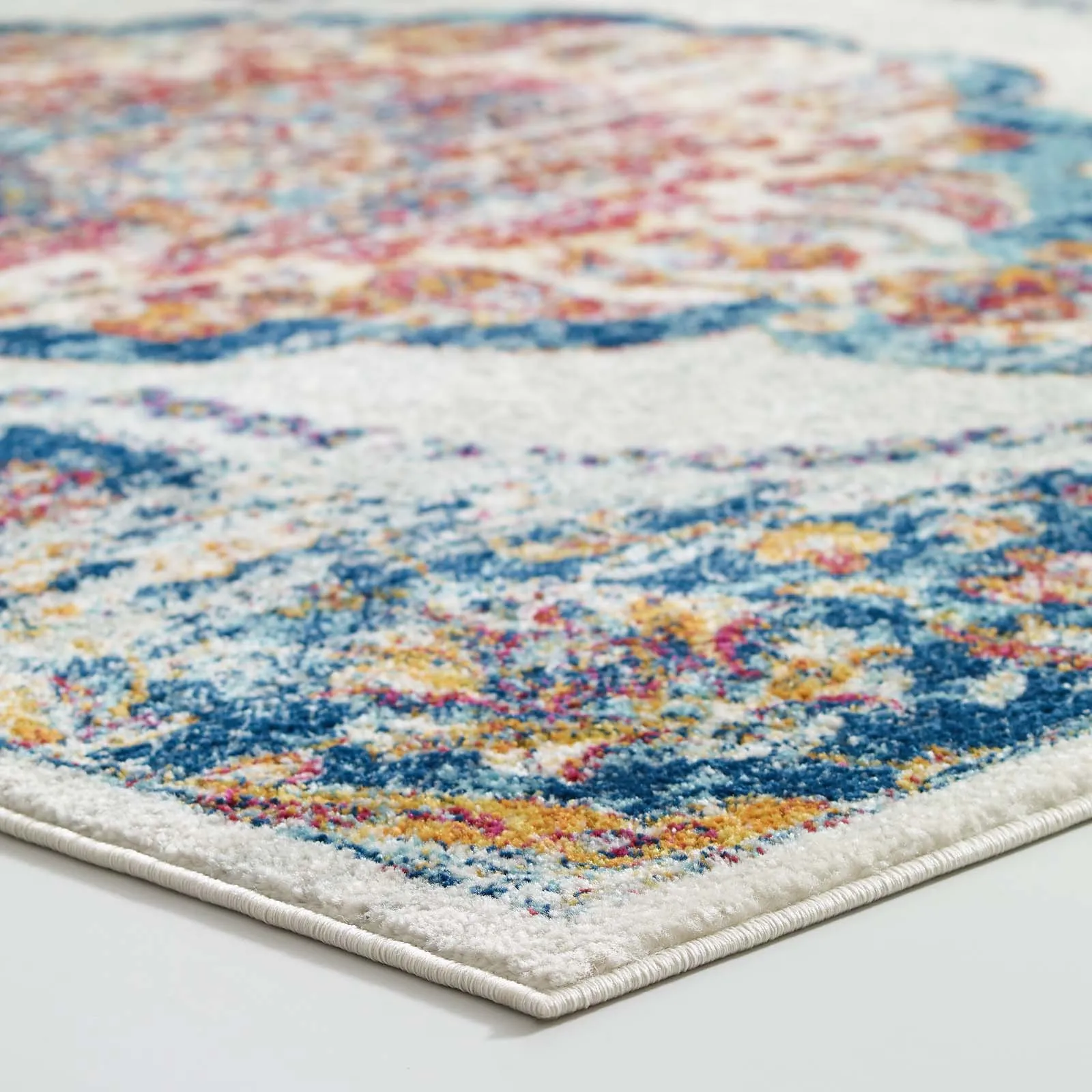 Entourage Malia Distressed Vintage Floral Persian Medallion Area Rug