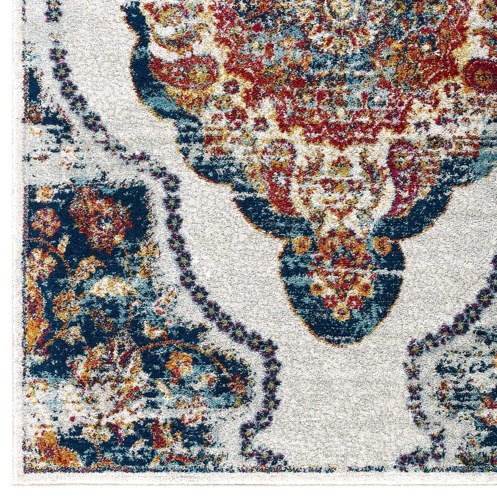 Entourage Malia Distressed Vintage Floral Persian Medallion Area Rug