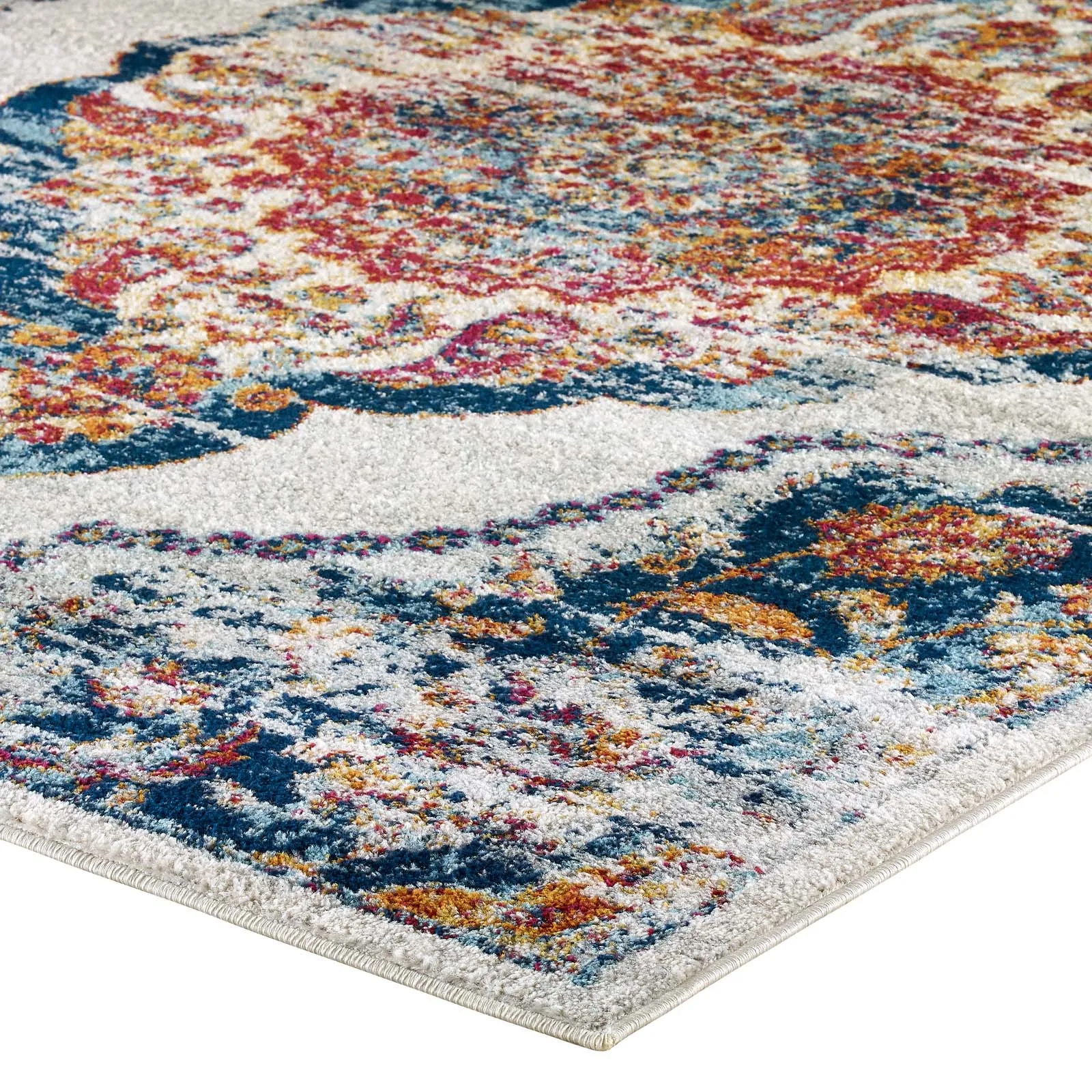 Entourage Malia Distressed Vintage Floral Persian Medallion Area Rug