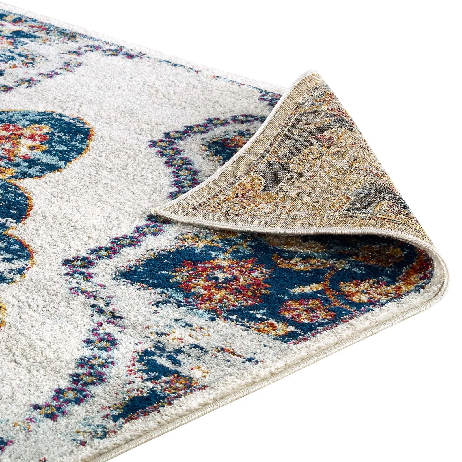 Entourage Malia Distressed Vintage Floral Persian Medallion Area Rug