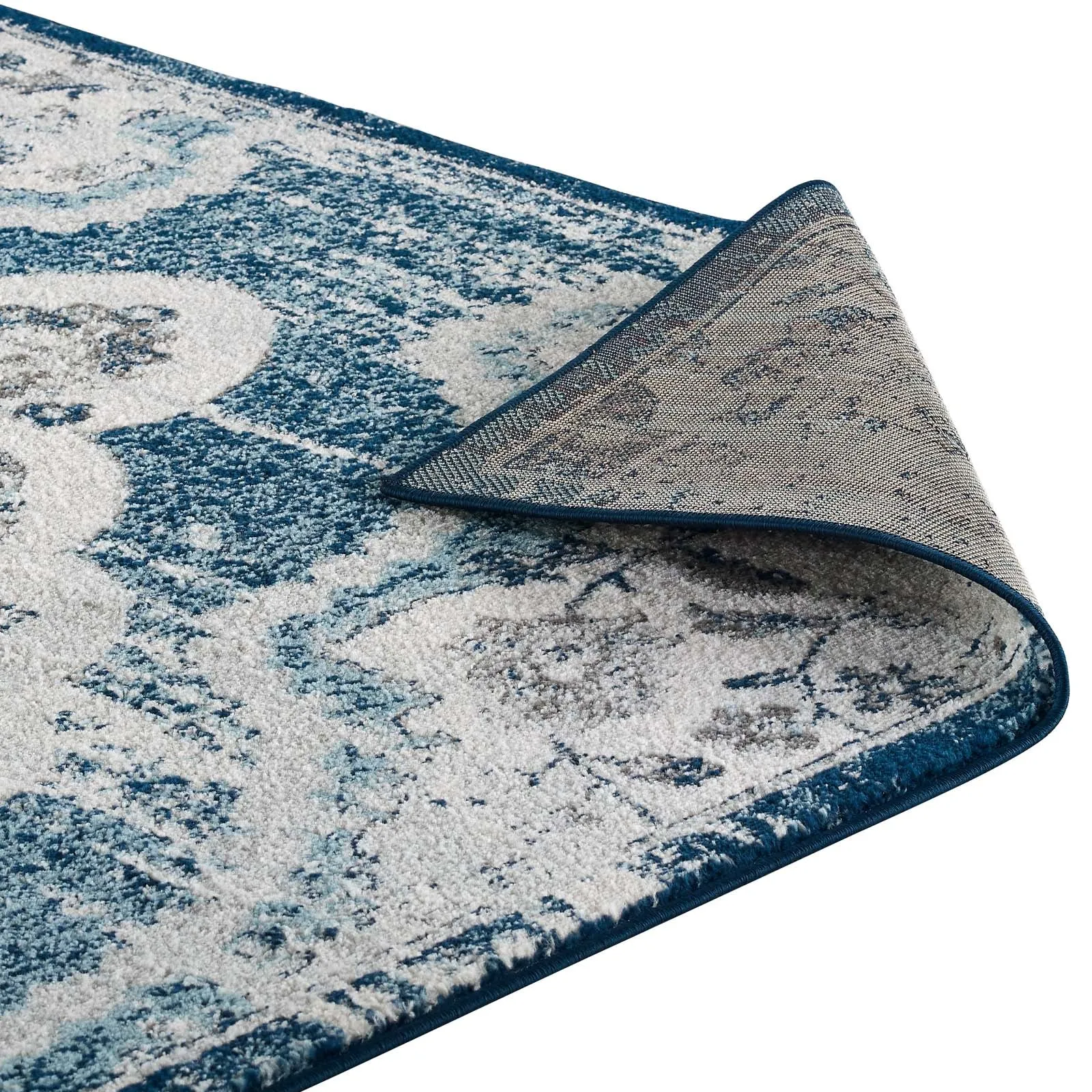 Entourage Malia Distressed Vintage Floral Persian Medallion Area Rug