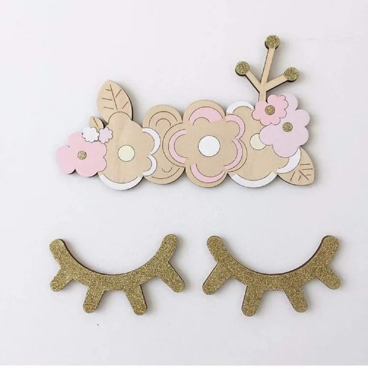 Eyelashes Wall Sticker Deluxe Gold