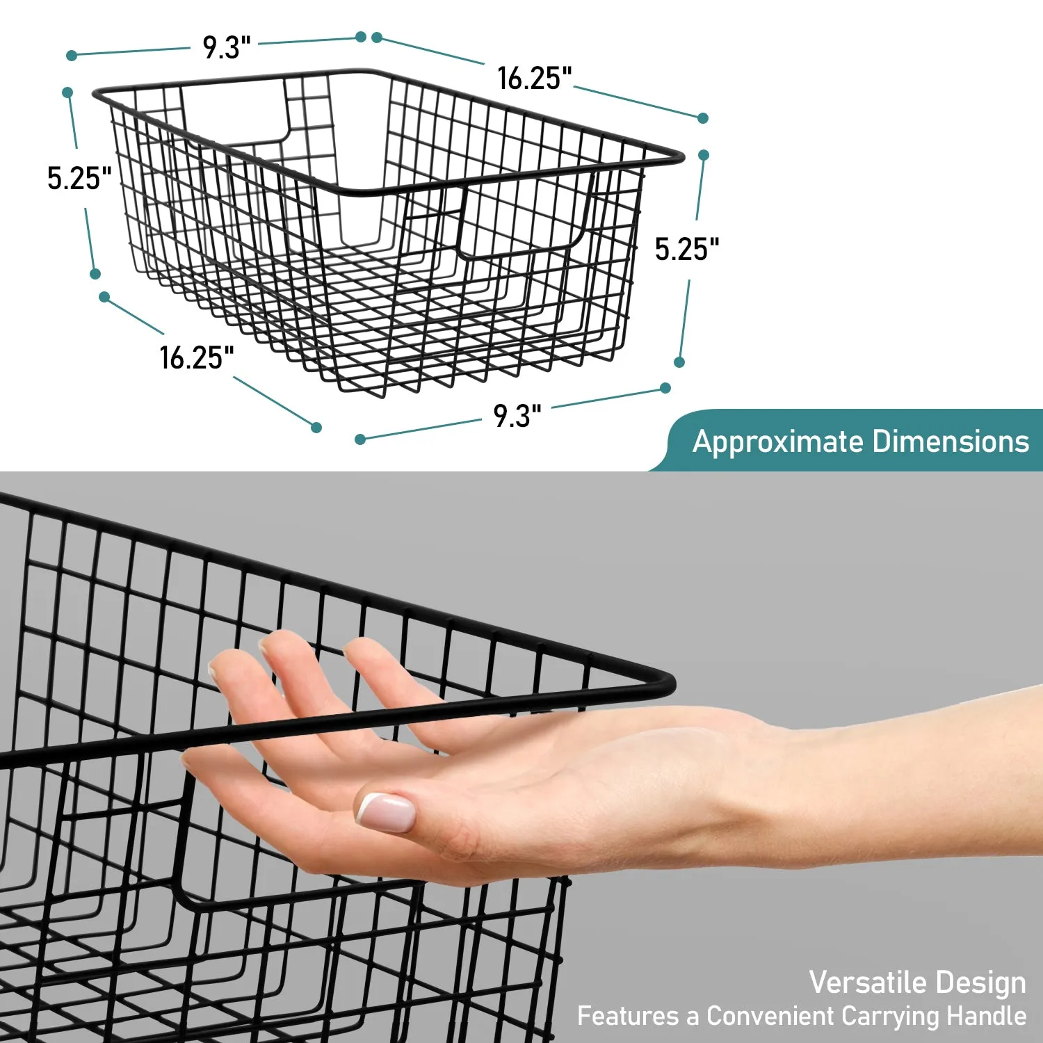 Farmhouse Wire Basket Bins (2 Pack)