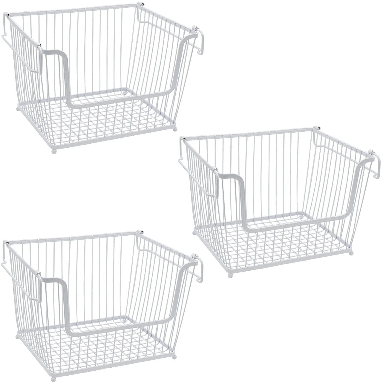 Farmhouse Wire Scoop Basket Bins (3 Pack)