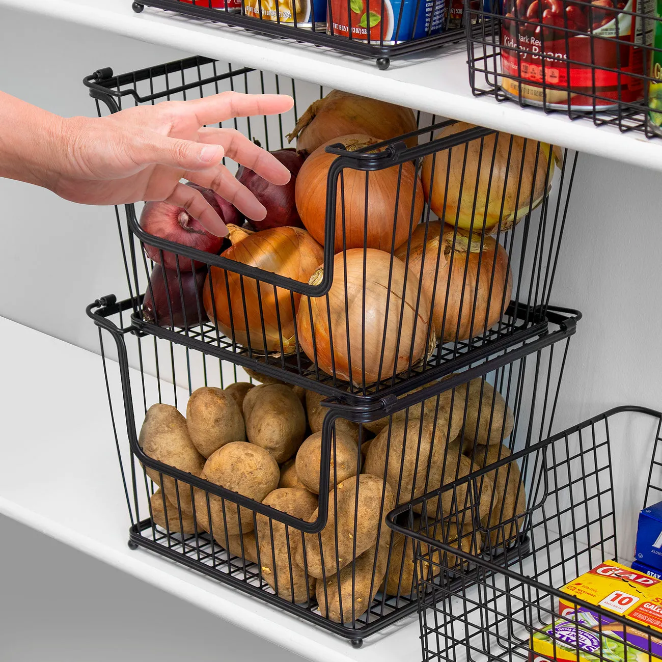 Farmhouse Wire Scoop Basket Bins (3 Pack)