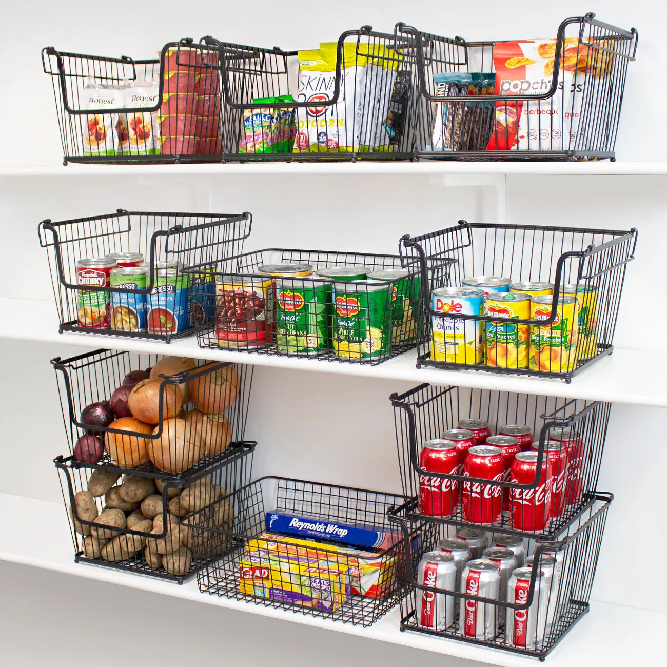 Farmhouse Wire Scoop Basket Bins (3 Pack)