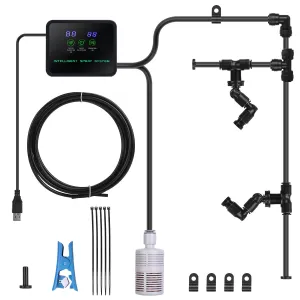 Fresh Fab Finds Intelligent Misting System Reptile Humidifier with Touch Screen Timer 360° Adjustable Nozzles 16.4Feet for Terrariums Paludarium Vivarium Amphibians R