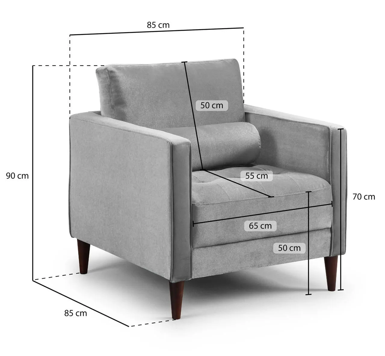 Fuji Sofa - Plush Blue Armchair