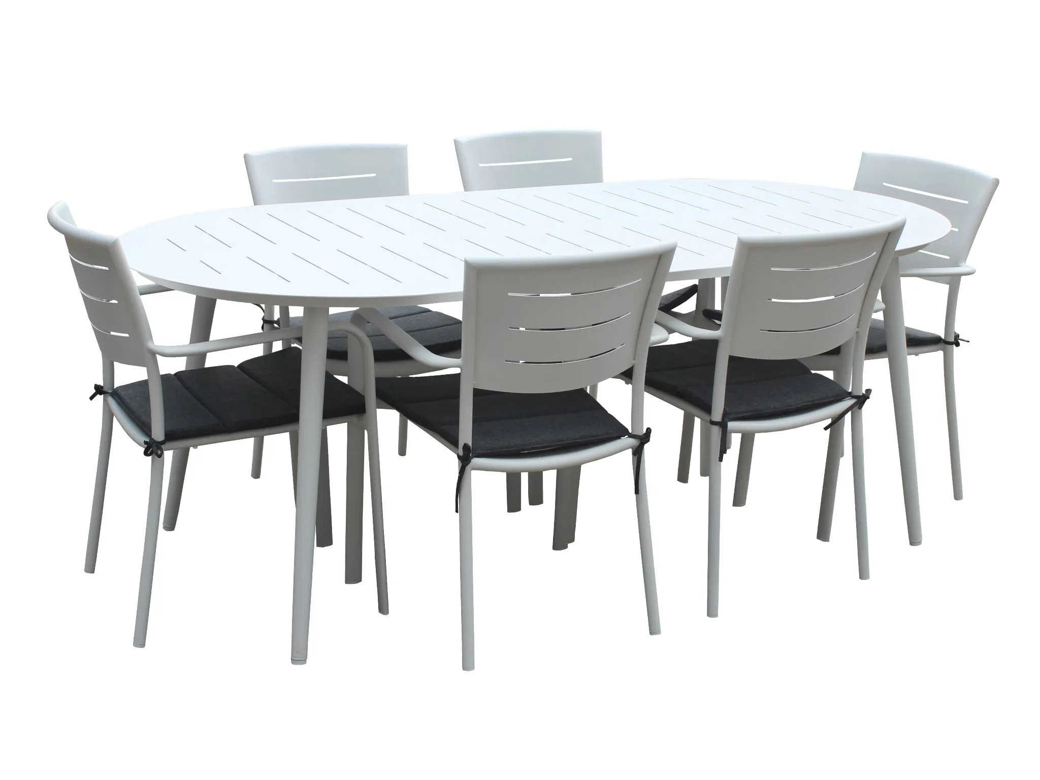 FurnitureOkay Cove 7-Piece Aluminium Outdoor Dining Setting