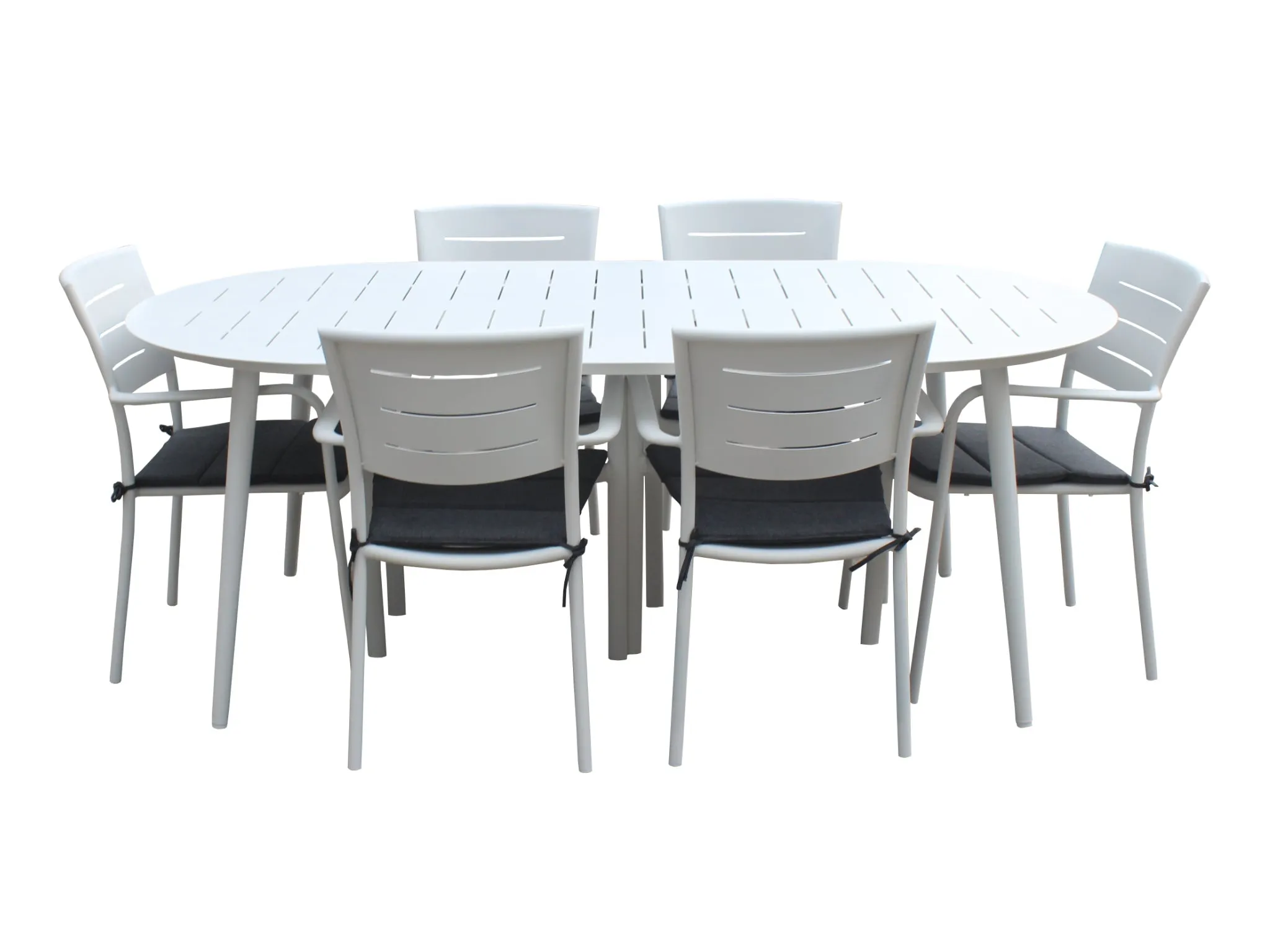 FurnitureOkay Cove 7-Piece Aluminium Outdoor Dining Setting