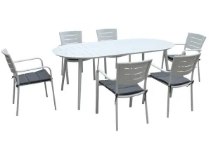 FurnitureOkay Cove 7-Piece Aluminium Outdoor Dining Setting