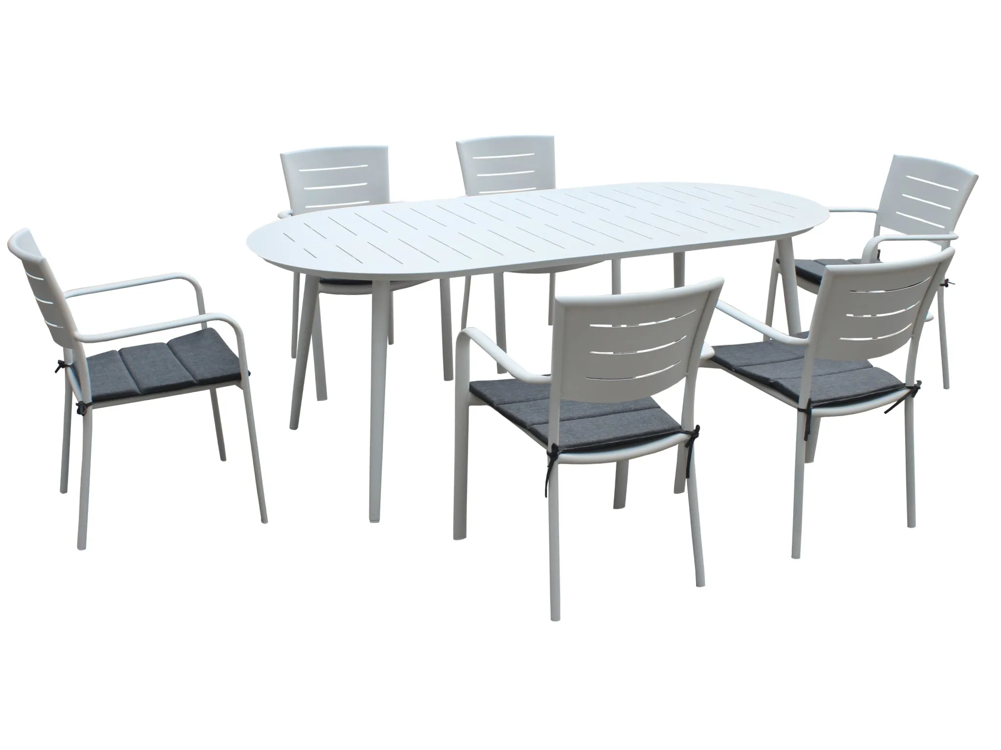 FurnitureOkay Cove 7-Piece Aluminium Outdoor Dining Setting