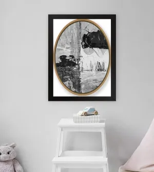 GADGETS WRAP Printed Photo Frame Matte Painting for Home Office Studio Living Room Decoration (11x17inch Black Framed) - Contemporary Abstract Art
