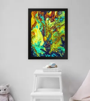 GADGETS WRAP Printed Photo Frame Matte Painting for Home Office Studio Living Room Decoration (11x17inch Black Framed) - Ink Paint Acrylic Ferrofluid