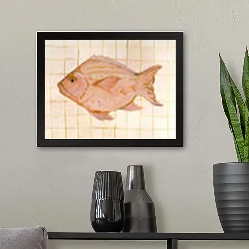 GADGETS WRAP Printed Photo Frame Matte Painting for Home Office Studio Living Room Decoration (11x9inch Black Framed) - Little Bohemian Fish I