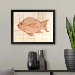 GADGETS WRAP Printed Photo Frame Matte Painting for Home Office Studio Living Room Decoration (11x9inch Black Framed) - Little Bohemian Fish I