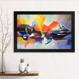 GADGETS WRAP Printed Photo Frame Matte Painting for Home Office Studio Living Room Decoration (14x11inch Black Framed) - Abstract Lord Buddha