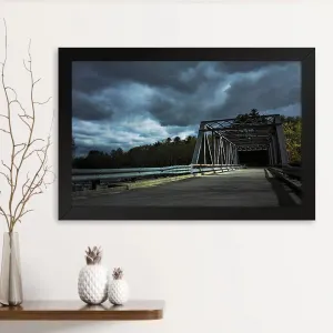 GADGETS WRAP Printed Photo Frame Matte Painting for Home Office Studio Living Room Decoration (14x11inch Black Framed) - The Bridge Print