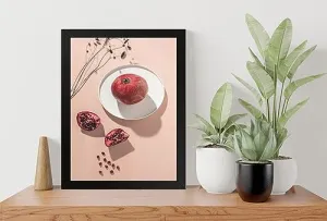 GADGETS WRAP Printed Photo Frame Matte Painting for Home Office Studio Living Room Decoration (9x11inch Black Framed) - Pomegranates Art Print
