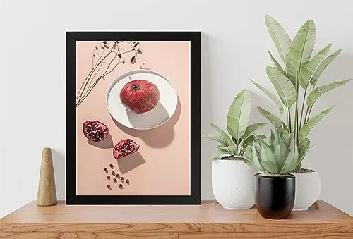 GADGETS WRAP Printed Photo Frame Matte Painting for Home Office Studio Living Room Decoration (9x11inch Black Framed) - Pomegranates Art Print