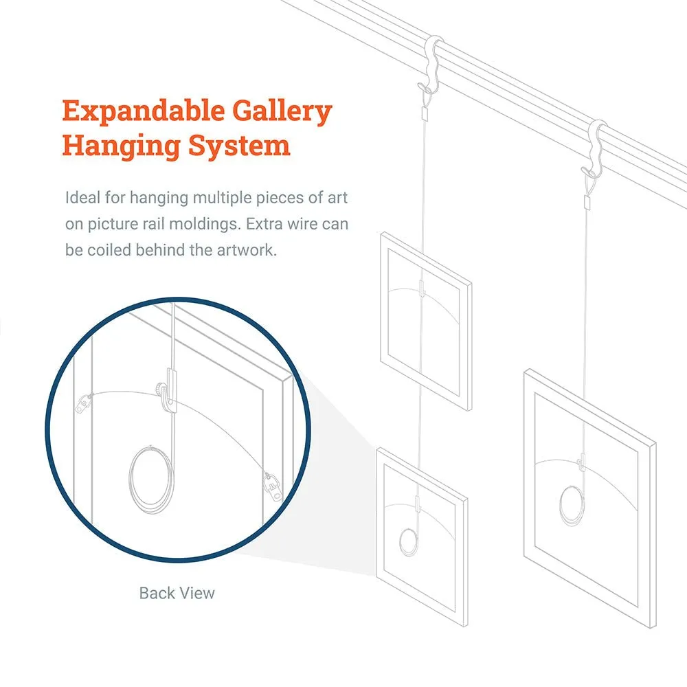 Gallery Kit with White Picture Rail Hooks  *****OUT OF STOCK UNTIL 12/10*****