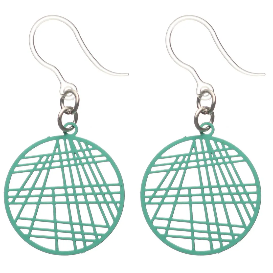 Geometric Art Dangles Hypoallergenic Earrings for Sensitive Ears Made with Plastic Posts