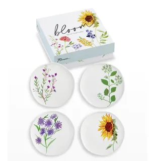 Hand painted bloom salad plates with gift box