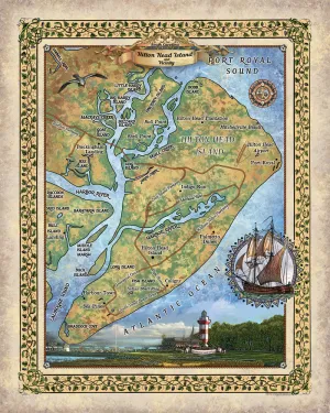 Hilton Head Historic Map Art Blanket Throw Soft Polar/Silky/Sherpa Fleece Vintage Warm Blanket For Bed Sofa Chair Couch & Winter Travel Gift