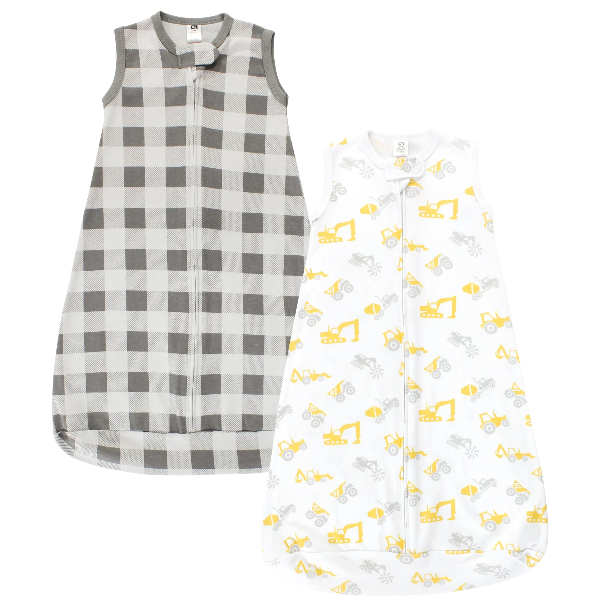 Hudson Baby Cotton Long-Sleeve Wearable Sleeping Bag, Sack, Blanket, Construction Vehicles Sleeveless