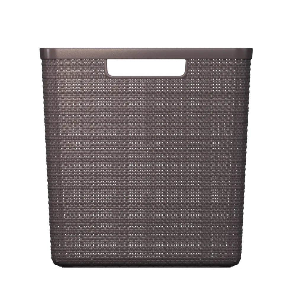 Jute Storage Basket Cube 17L Peppercorn