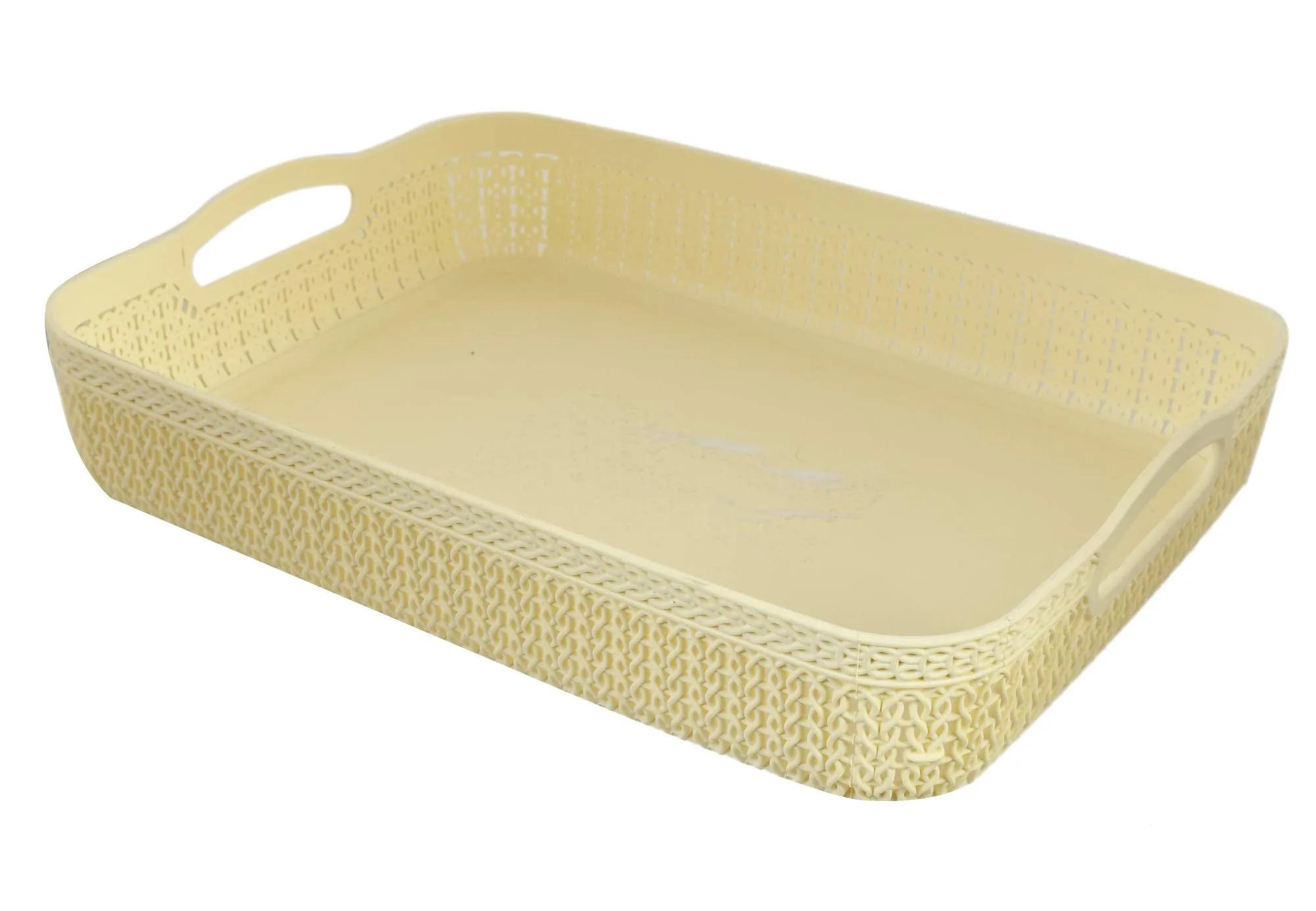 Kuber Industries Q-4 Unbreakable 4 Pieces Plastic Multipurpose Large Size Flexible Storage Baskets/Fruit Vegetable Bathroom Stationary Home Basket with Handles,Multi