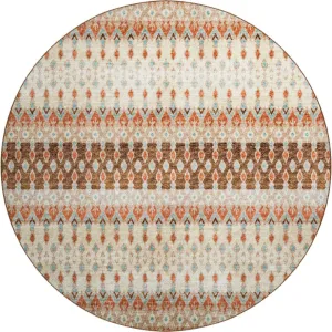 Large Modern and Contemporary Mocha 8' x 8' Round Rug