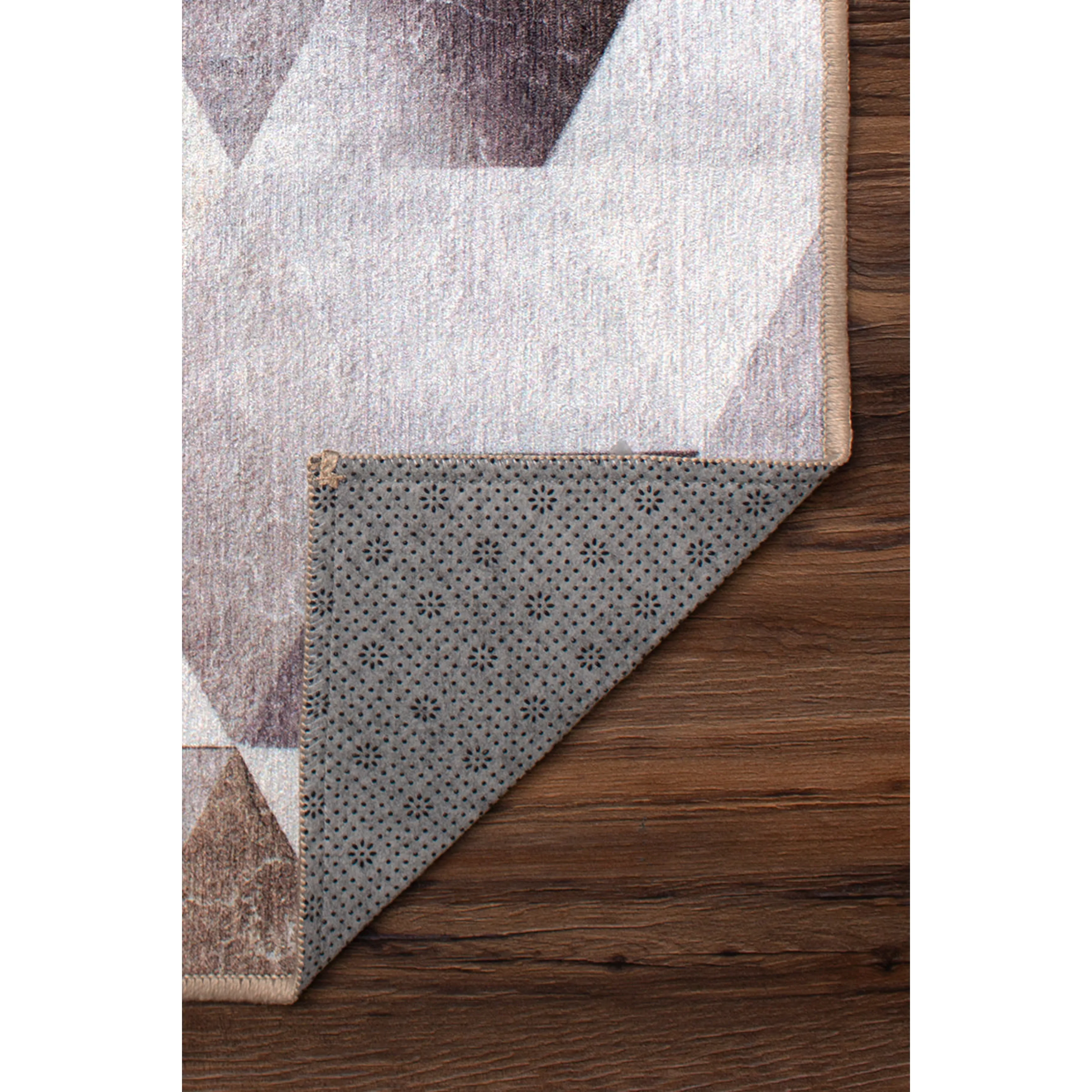 Lattice Geometric Neutral Washable Rug