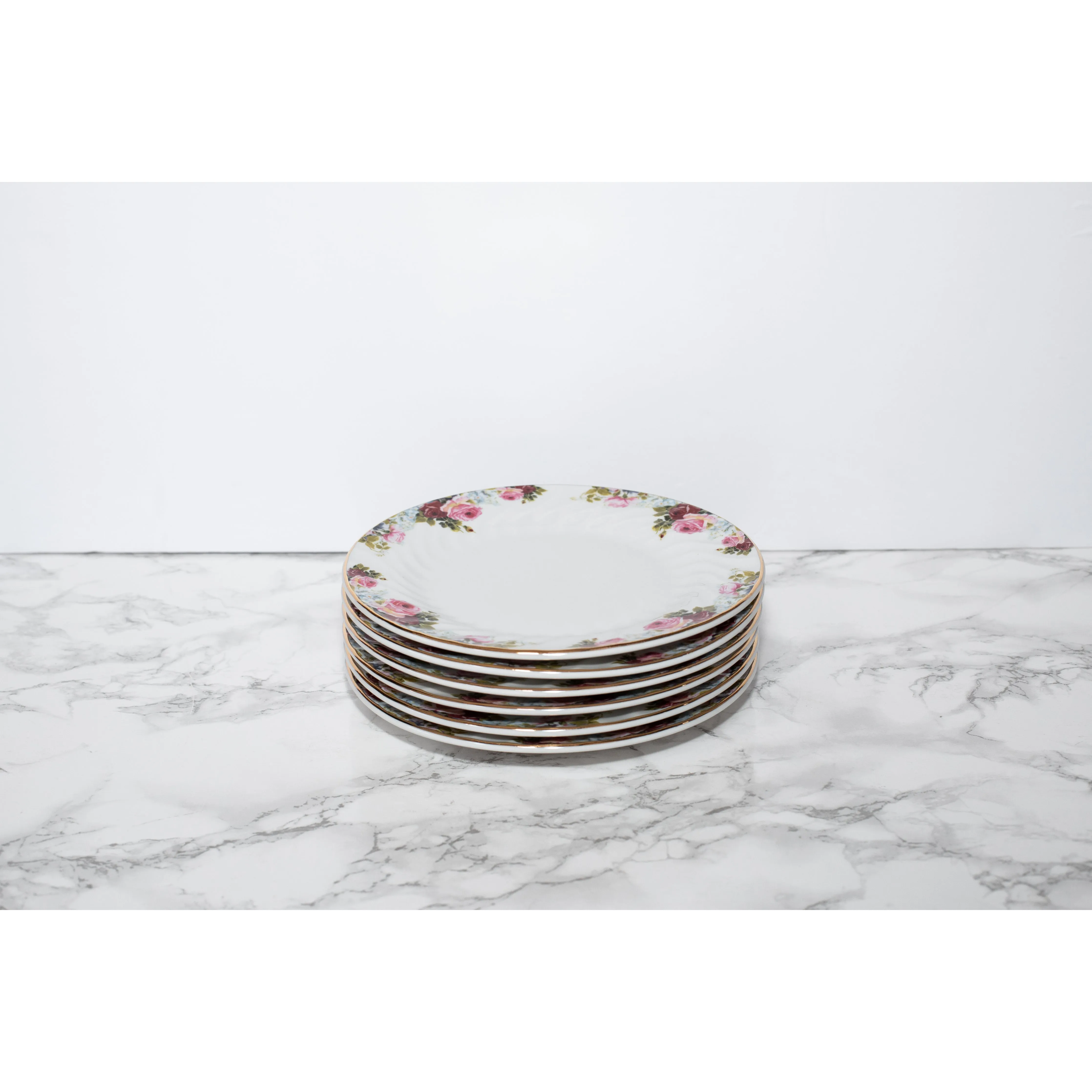 Limited Edition: Vintage Bloom Dessert Plates (6) - Sustainable Beauty for Every Dessert