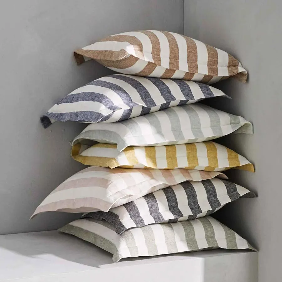 Luca Stripe Linen Cushion - Shadow (50cm)